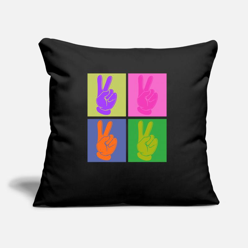 Bunter Friedensgriff Pop Art Design Sofakissenbezug 45 x 45 cm