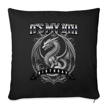 Dragon 11th Birthday Dragon - Sofa pillowcase 17,3'' x 17,3'' (45 x 45 cm) - black - Front