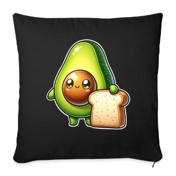 Avocado Toast - Sofa pillowcase 17,3'' x 17,3'' (45 x 45 cm) - black - Front