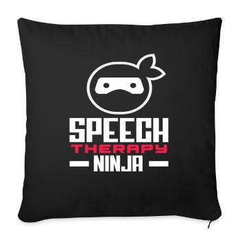 Speech Therapy Ninja Cool Therapy Motif - Sofa pillowcase 17,3'' x 17,3'' (45 x 45 cm) - black - Front