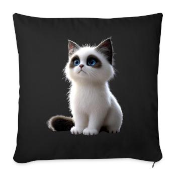 Chat Ragdoll Chat Ragdoll Chat Mignon Chats Ragdoll - Housse de coussin décorative 45 x 45 cm - noir - Devant