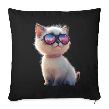 Chat Ragdoll Chat Ragdoll Chat Mignon Chats Ragdoll - Housse de coussin décorative 45 x 45 cm - noir - Devant