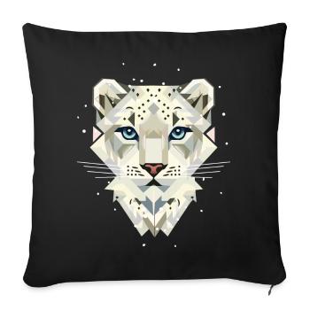 Snow Leopard – Strong Elegance in the Wild - Sofa pillowcase 17,3'' x 17,3'' (45 x 45 cm) - black - Front