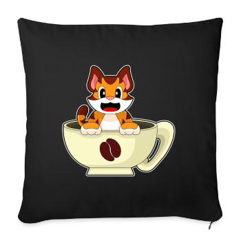 Tiger Coffee Mug - Sofa pillowcase 17,3'' x 17,3'' (45 x 45 cm) - black - Front