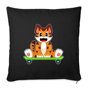 Tiger Skater Skateboard - Sofa pillowcase 17,3'' x 17,3'' (45 x 45 cm) - black - Front