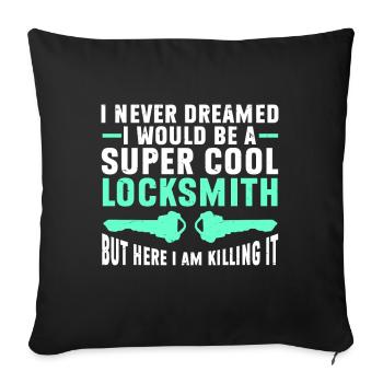 Locksmith Lockpicking Lockpicker - Sofakissenbezug 45 x 45 cm - Schwarz - Vorne