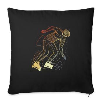Retro Roller Skater - Sofa pillowcase 17,3'' x 17,3'' (45 x 45 cm) - black - Front