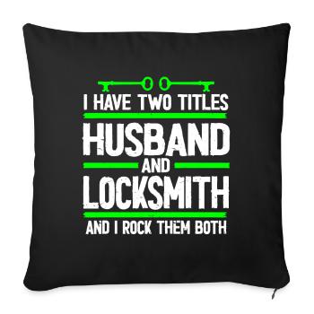 Locksmith Lockpicking Lockpicker - Sofakissenbezug 45 x 45 cm - Schwarz - Vorne
