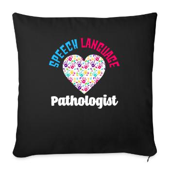 Speech Language Pathologist Heart Handprints - Sofa pillowcase 17,3'' x 17,3'' (45 x 45 cm) - black - Front