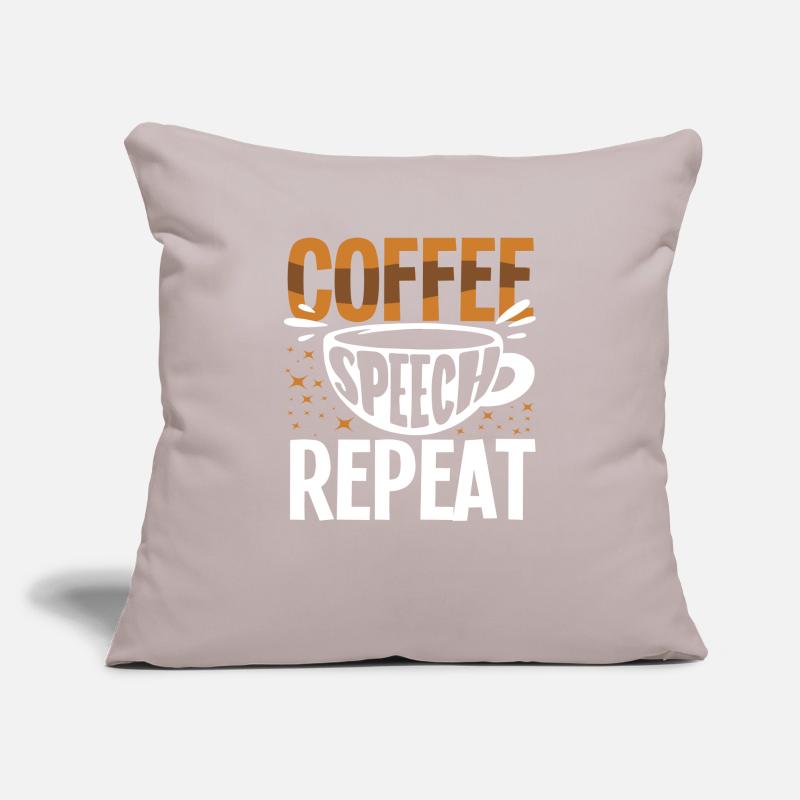 Coffee Speech Repeat Funny Saying Sofa pillowcase 17,3'' x 17,3'' (45 x 45 cm)