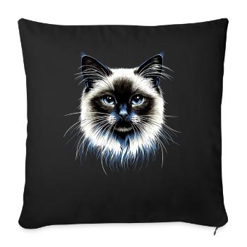 Birma Katze Heilige Birmakatze Süße Birma Katzen - Sofakissenbezug 45 x 45 cm - Schwarz - Vorne