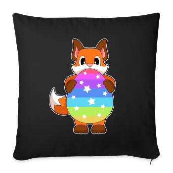 Fox Easter Easter Egg - Sofa pillowcase 17,3'' x 17,3'' (45 x 45 cm) - black - Front