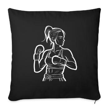 Boxer Line Art - Sofa pillowcase 17,3'' x 17,3'' (45 x 45 cm) - black - Front