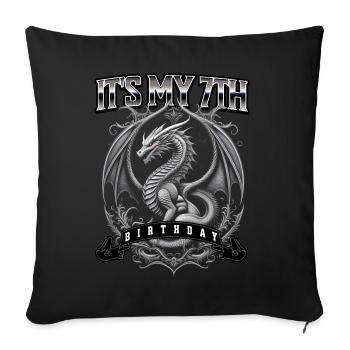 Dragon 7e anniversaire Dragon - Housse de coussin décorative 45 x 45 cm - noir - Devant