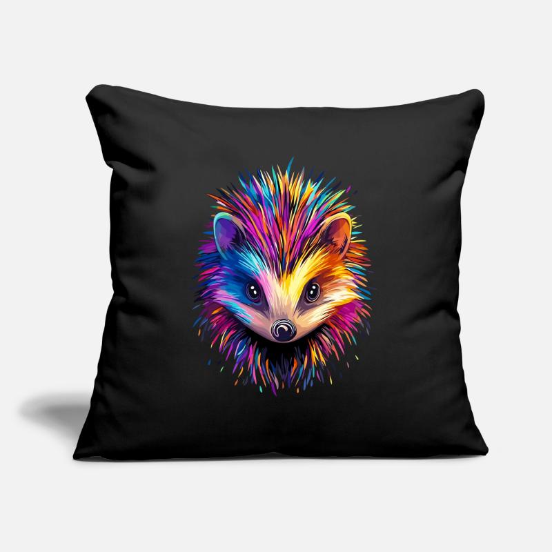 Hérisson Hérisson à ventre blanc Hérisson épineux Amour Hérisson mignon Housse de coussin décorative 45 x 45 cm
