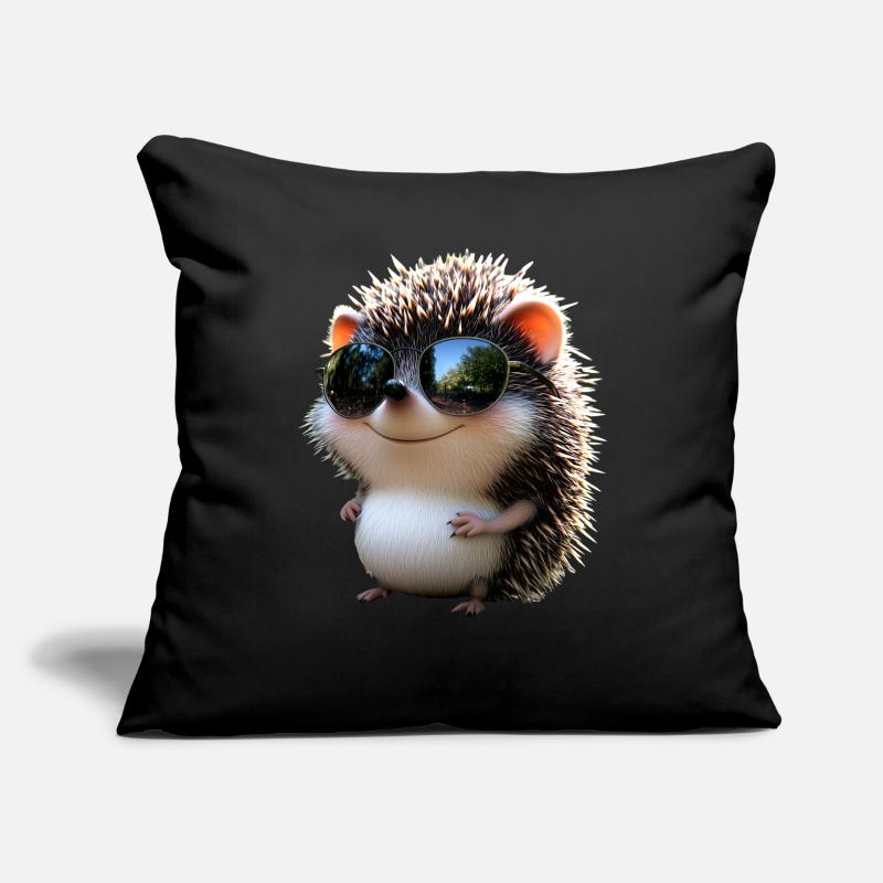 Hérisson Hérisson à ventre blanc Hérisson épineux Amour Hérisson mignon Housse de coussin décorative 45 x 45 cm