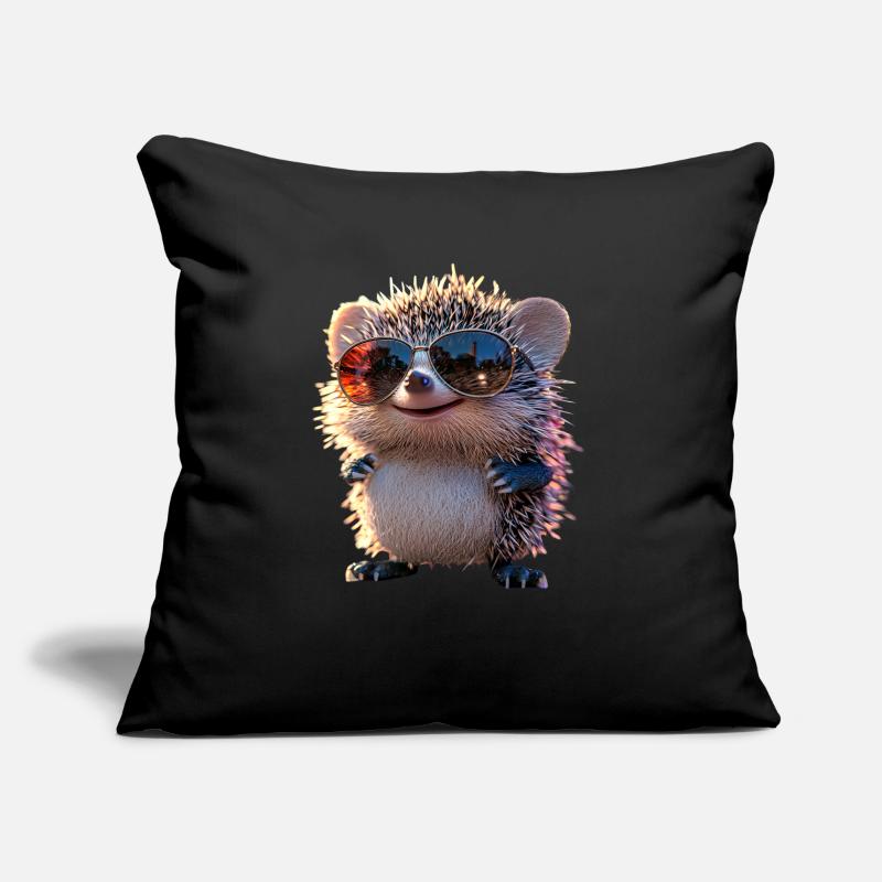 Hérisson Hérisson à ventre blanc Hérisson épineux Amour Hérisson mignon Housse de coussin décorative 45 x 45 cm