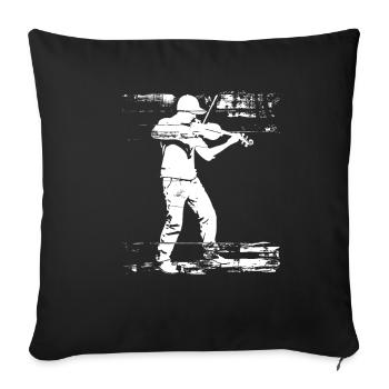 Violinist Sketch - Sofa pillowcase 17,3'' x 17,3'' (45 x 45 cm) - black - Front
