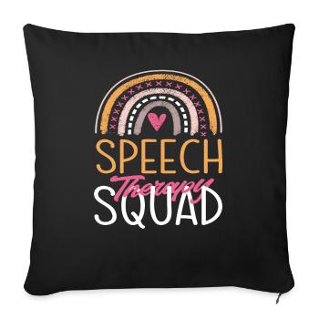 Equipe d’orthophonie Regenbogen - Housse de coussin décorative 45 x 45 cm - noir - Devant