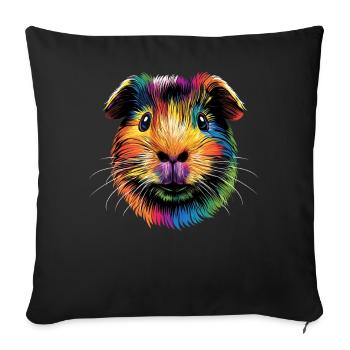 Meerschweinchen Nagetiere Capybara Süßes Nager - Sofakissenbezug 45 x 45 cm - Schwarz - Vorne