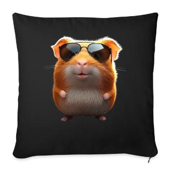 Cochon d’Inde Rongeurs Capybara Rongeur mignon - Housse de coussin décorative 45 x 45 cm - noir - Devant