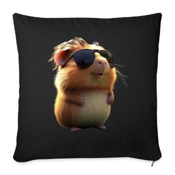 Cochon d’Inde Rongeurs Capybara Rongeur mignon - Housse de coussin décorative 45 x 45 cm - noir - Devant