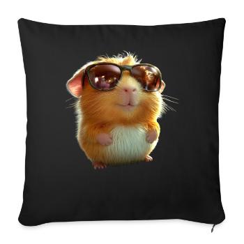 Meerschweinchen Nagetiere Capybara Süßes Nager - Sofakissenbezug 45 x 45 cm - Schwarz - Vorne