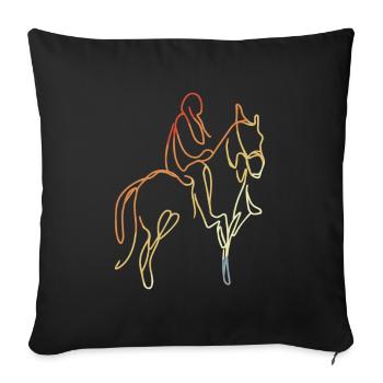 Vintage Riding Drawing - Sofa pillowcase 17,3'' x 17,3'' (45 x 45 cm) - black - Front
