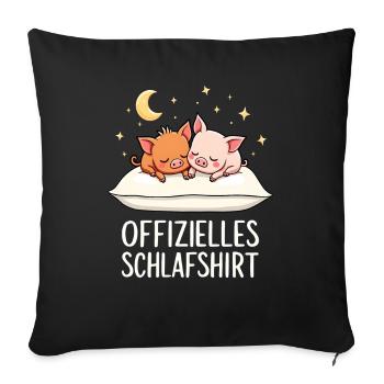 Chemise de nuit officielle Pigs Pig - Housse de coussin décorative 45 x 45 cm - noir - Devant