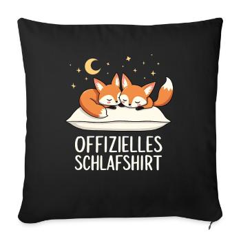 Official Sleeping Shirt Desert Fennec Fox Pair - Sofa pillowcase 17,3'' x 17,3'' (45 x 45 cm) - black - Front