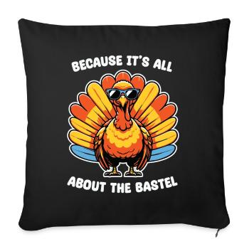 Tout pour le festival de la dinde - tenue amusante - Housse de coussin décorative 45 x 45 cm - noir - Devant