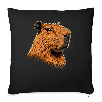Capybara Be Capy Capybara Funny Capybara - Sofa pillowcase 17,3'' x 17,3'' (45 x 45 cm) - black - Front