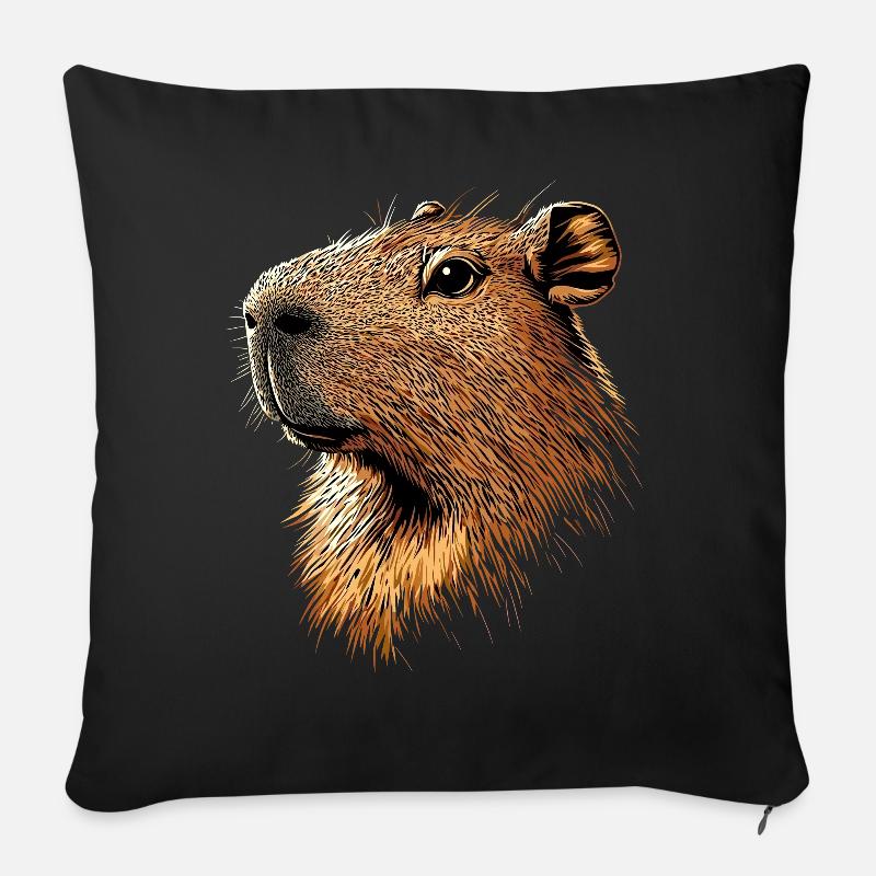 Capybara Be Capy Wasserschwein Lustiges Capybara - Sofakissenbezug 45 x 45 cm - Schwarz