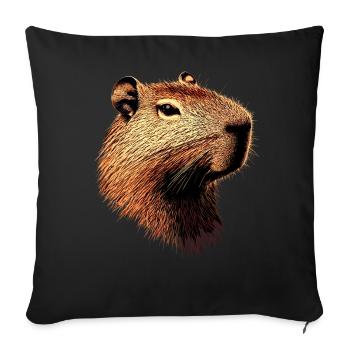 Capybara Be Capy Capybara Funny Capybara - Sofa pillowcase 17,3'' x 17,3'' (45 x 45 cm) - black - Front