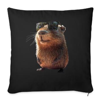 Capybara Be Capy Capybara Funny Capybara - Sofa pillowcase 17,3'' x 17,3'' (45 x 45 cm) - black - Front