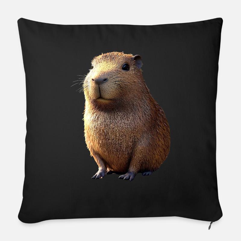 Capybara Be Capy Wasserschwein Lustiges Capybara - Sofakissenbezug 45 x 45 cm - Schwarz