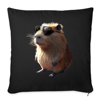 Capybara Be Capy Capybara Funny Capybara - Sofa pillowcase 17,3'' x 17,3'' (45 x 45 cm) - black - Front