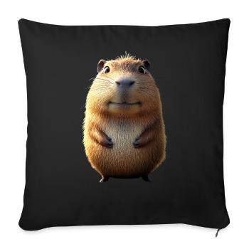 Capybara Be Capy Capybara Funny Capybara - Sofa pillowcase 17,3'' x 17,3'' (45 x 45 cm) - black - Front