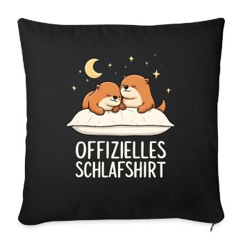 Chemise de nuit officielle Sea Otter Otter Pair - Housse de coussin décorative 45 x 45 cm - noir - Devant