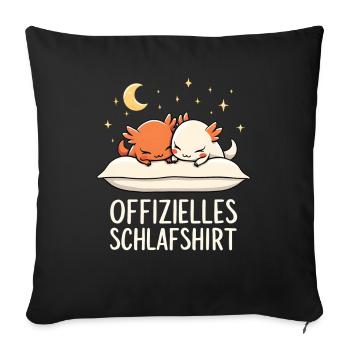 Chemise de nuit officielle Axolotl Paire - Housse de coussin décorative 45 x 45 cm - noir - Devant