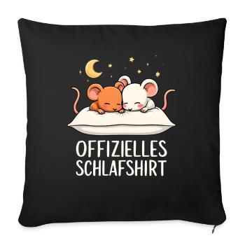 Official Sleep Shirt Mice Mouse Pair - Sofa pillowcase 17,3'' x 17,3'' (45 x 45 cm) - black - Front