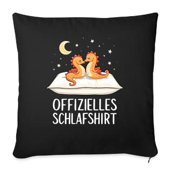 Official Seahorse Sleep Shirt Seahorse Pair - Sofa pillowcase 17,3'' x 17,3'' (45 x 45 cm) - black - Front