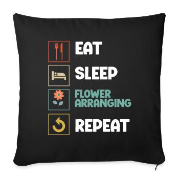 Fleuriste Fleur Florale Fleuristerie - Housse de coussin décorative 45 x 45 cm - noir - Devant