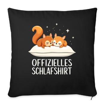 Official Sleeping Shirt Squirrel Pair - Sofa pillowcase 17,3'' x 17,3'' (45 x 45 cm) - black - Front