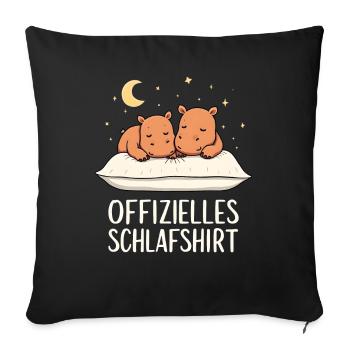 Official Hippo Pyjama Sleep Shirt Pair - Sofa pillowcase 17,3'' x 17,3'' (45 x 45 cm) - black - Front