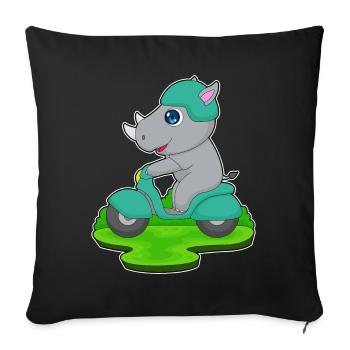Trottinette Rhino - Housse de coussin décorative 45 x 45 cm - noir - Devant