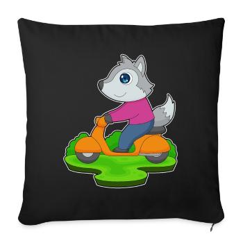 Trottinette Wolf - Housse de coussin décorative 45 x 45 cm - noir - Devant