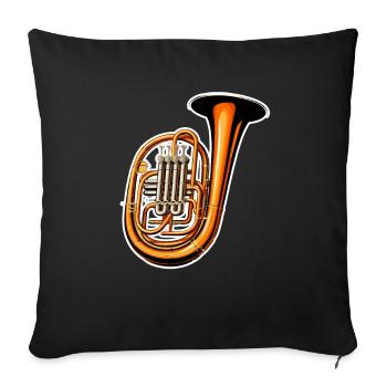 Tuba Grafik - Sofakissenbezug 45 x 45 cm - Schwarz - Vorne