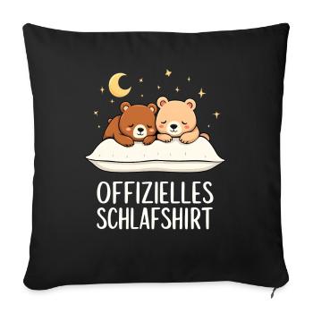 Official Sleep Shirt Bear Bear Pair - Sofa pillowcase 17,3'' x 17,3'' (45 x 45 cm) - black - Front