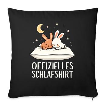 Chemise de nuit officielle Bunny Bunny Pair - Housse de coussin décorative 45 x 45 cm - noir - Devant
